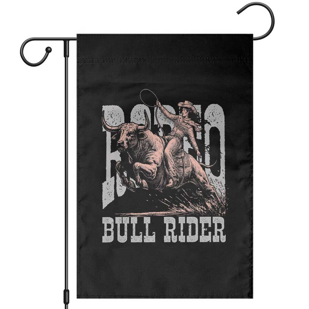 Vintage Bull Rider Cowgirl Garden Flag Rodeo Western Country Gift