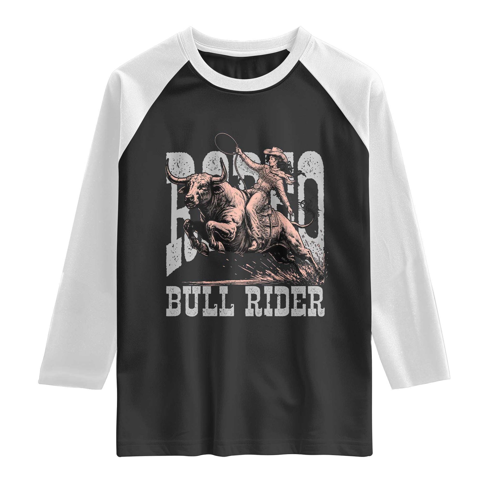 Vintage Bull Rider Cowgirl Raglan Shirt Rodeo Western Country Gift