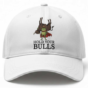 Hold Your Horses Cowboy Frog Meme Baseball Cap Funny Western Bull Gift