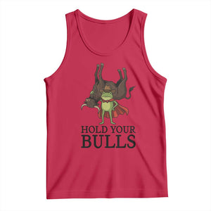Hold Your Horses Cowboy Frog Meme Tank Top Funny Western Bull Gift