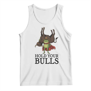 Hold Your Horses Cowboy Frog Meme Tank Top Funny Western Bull Gift