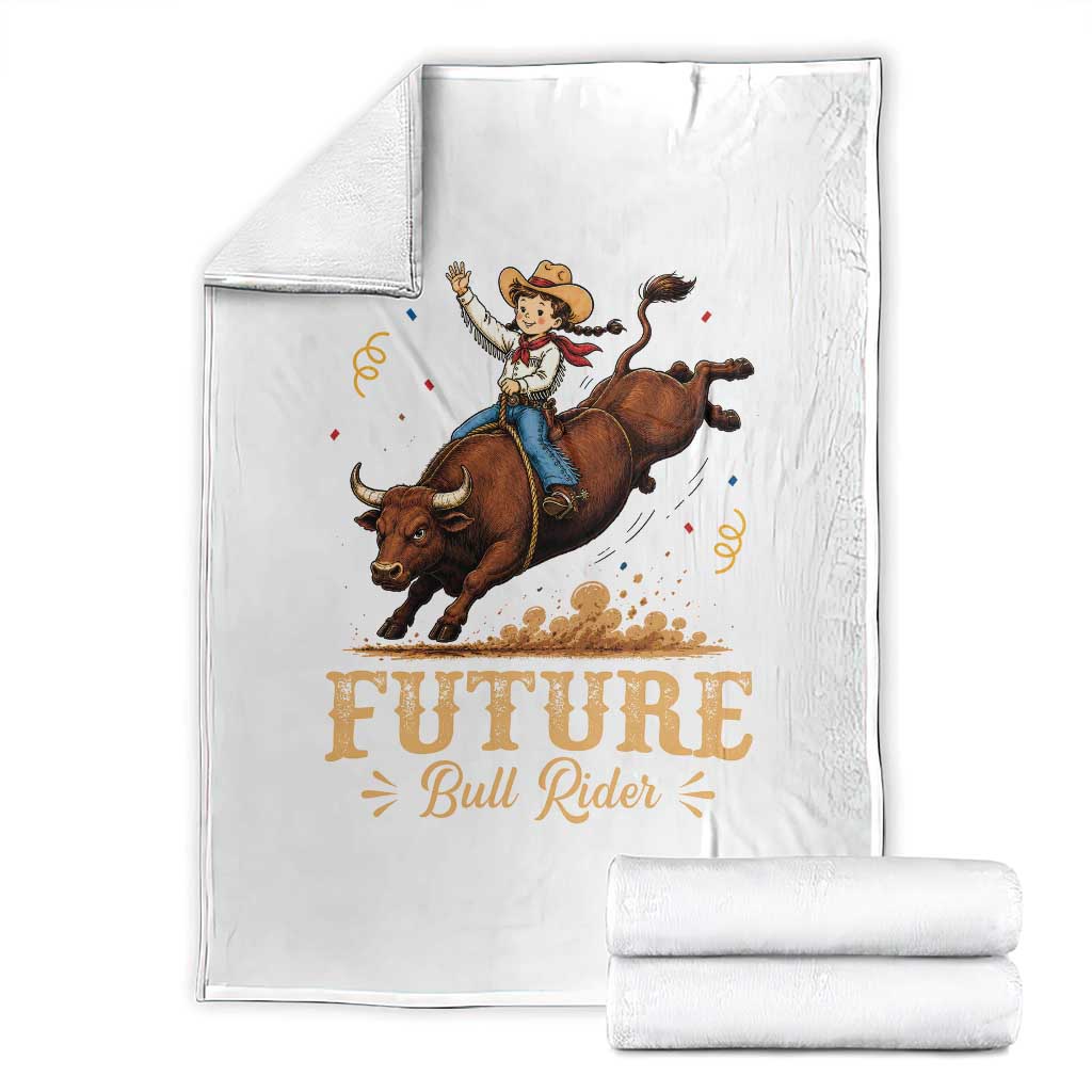 Cute Cowgirl Rodeo Western Gift Throw Blanket Future Bull Rider
