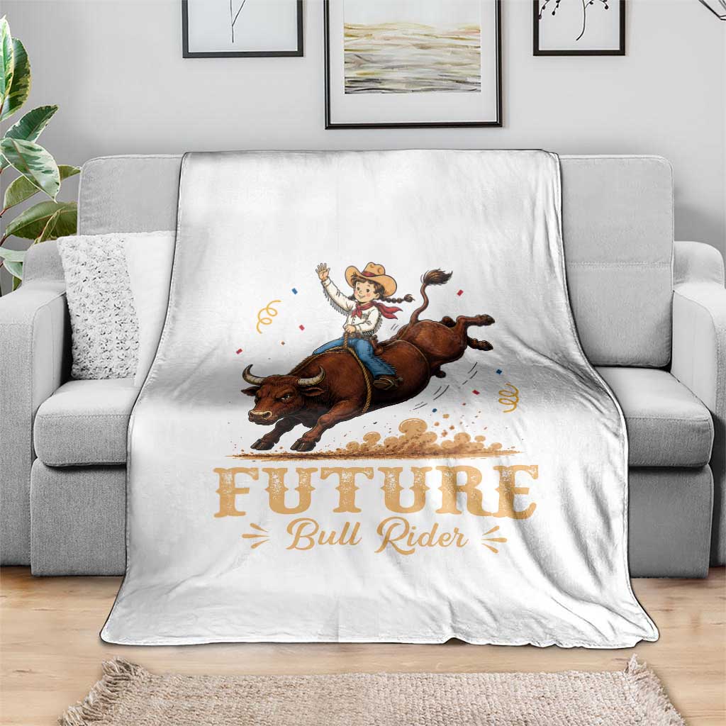 Cute Cowgirl Rodeo Western Gift Throw Blanket Future Bull Rider