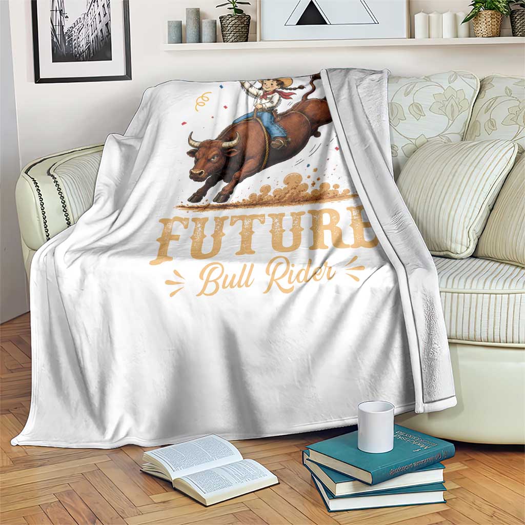 Cute Cowgirl Rodeo Western Gift Throw Blanket Future Bull Rider