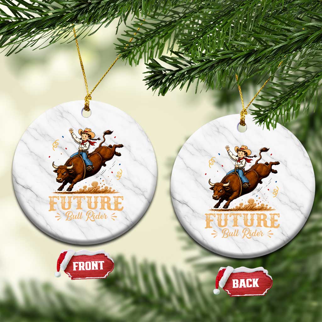 Cute Cowgirl Rodeo Western Gift Ceramic Ornament Future Bull Rider