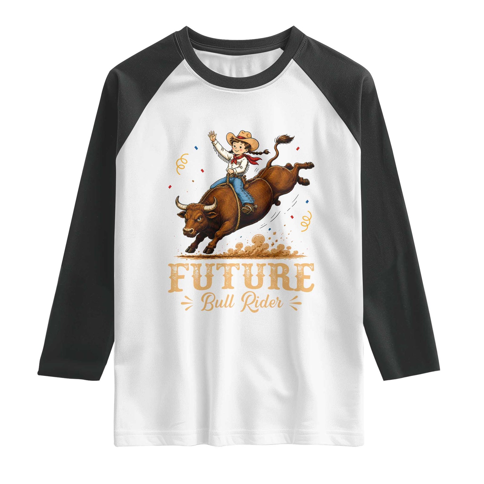 Cute Cowgirl Rodeo Western Gift Raglan Shirt Future Bull Rider