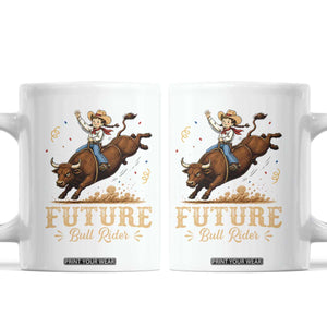 Cute Cowgirl Rodeo Western Gift Coffee Mug Future Bull Rider