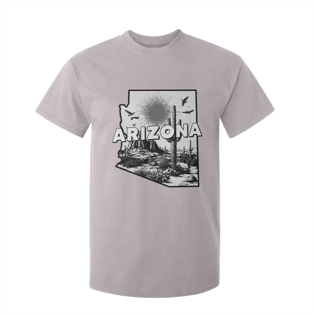 Arizona Cactus Vintage State Map Desert Gift T Shirt For Kid TS12 Ice Gray Print Your Wear