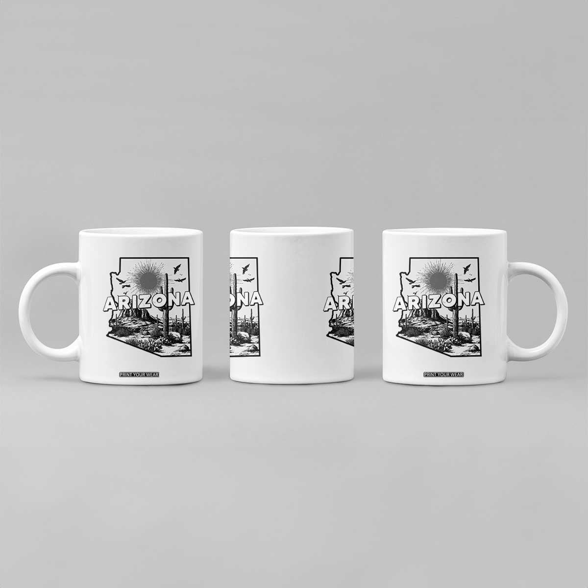 Arizona Cactus Vintage State Map Desert Gift Coffee Mug TS12 Print Your Wear