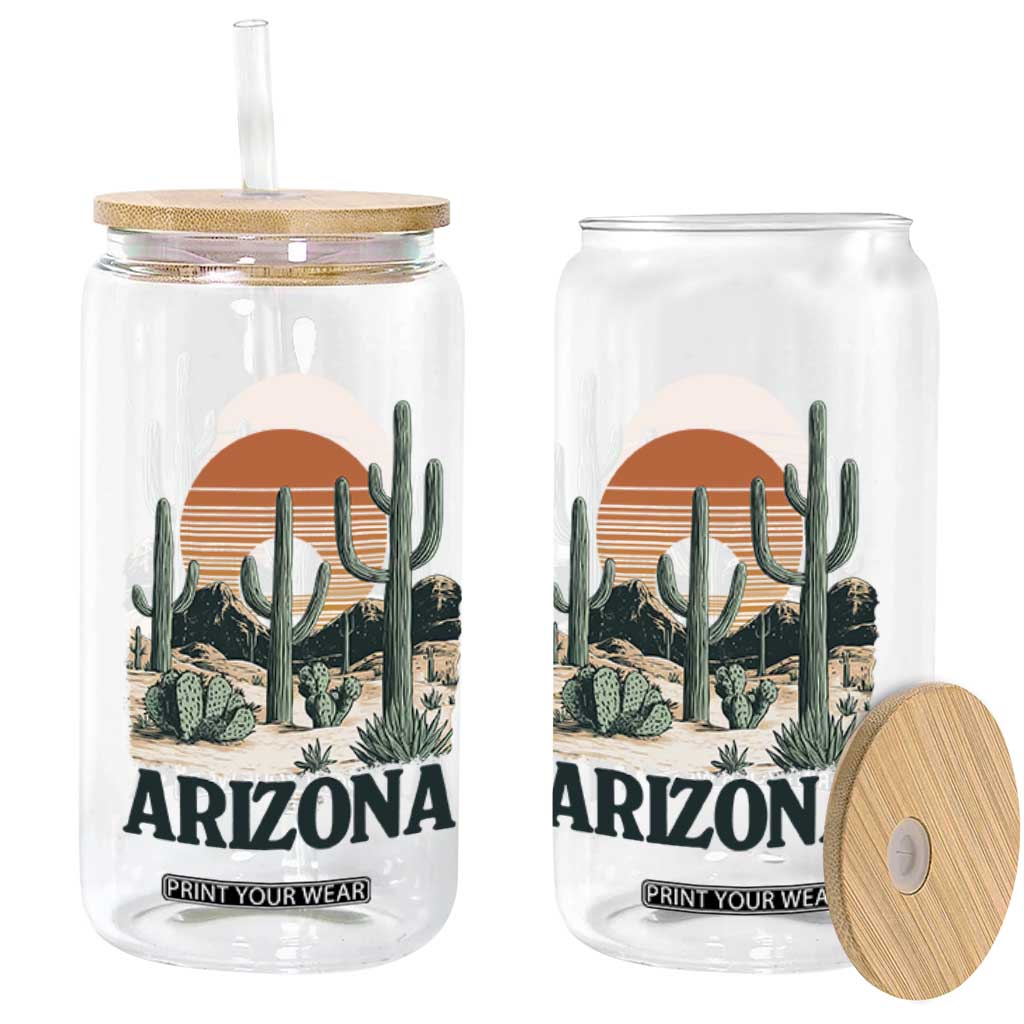 Arizona Desert Sunset Glass Can Vintage Cactus Grand Canyon State Gift TS12 Print Your Wear