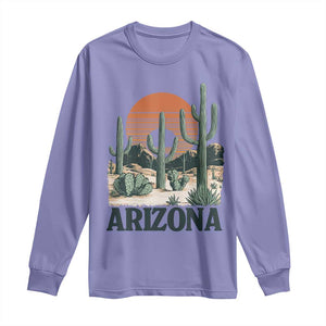 Arizona Desert Sunset Long Sleeve Shirt Vintage Cactus Grand Canyon State Gift TS12 Violet Print Your Wear