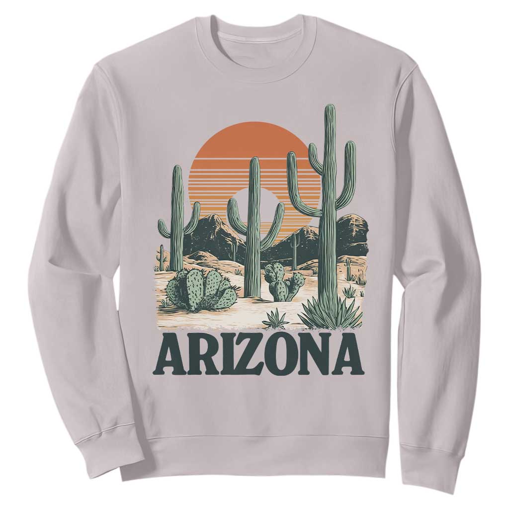 Arizona Desert Sunset Sweatshirt Vintage Cactus Grand Canyon State Gift TS12 Ice Gray Print Your Wear