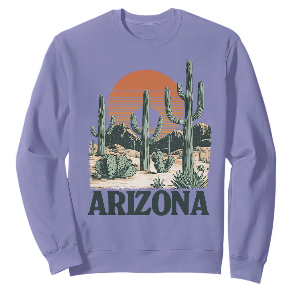 Arizona Desert Sunset Sweatshirt Vintage Cactus Grand Canyon State Gift TS12 Violet Print Your Wear