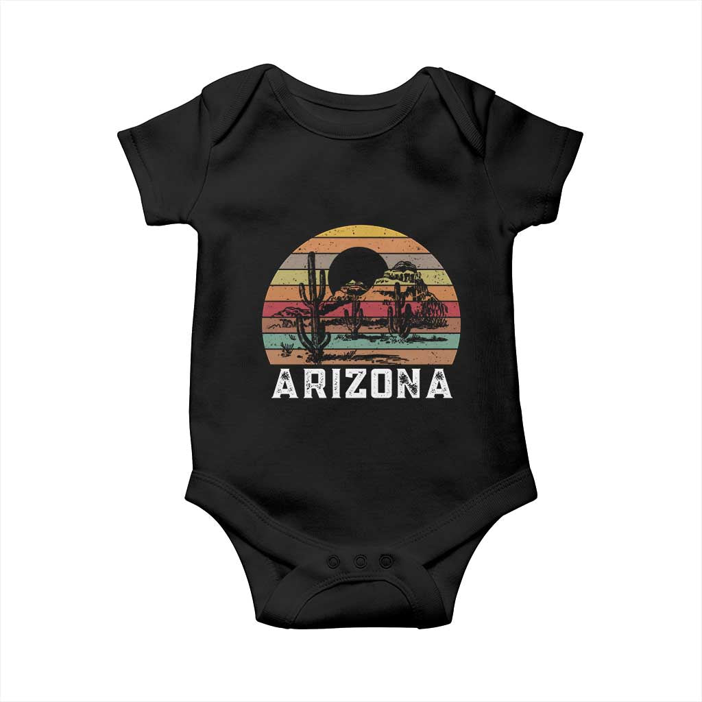 Arizona Baby Onesie Retro Desert Landscape Cactus Lover Gift TS12 Black Print Your Wear