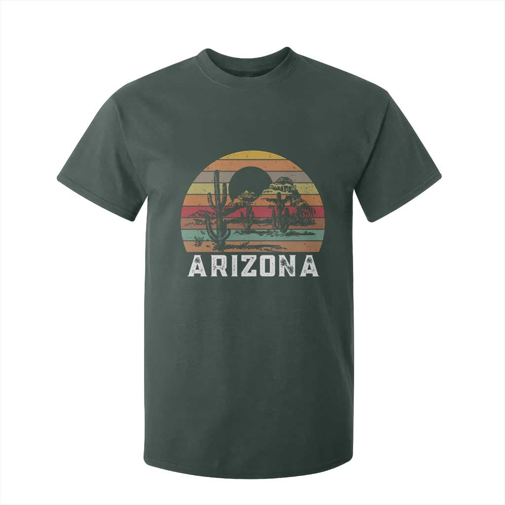 Arizona T Shirt For Kid Retro Desert Landscape Cactus Lover Gift TS12 Dark Forest Green Print Your Wear