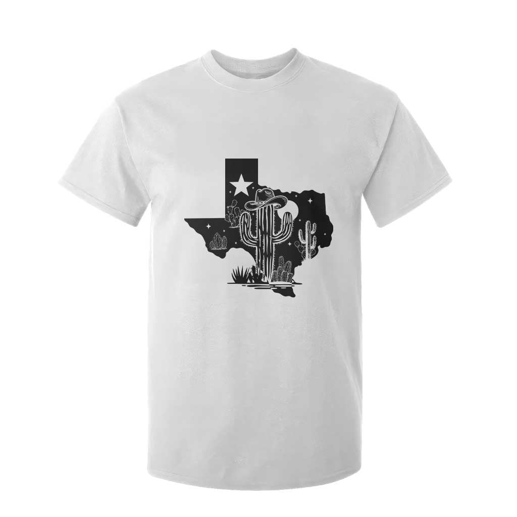 Western Pride Gift T Shirt For Kid Cactus Texas Map With Cowboy Hat TS12 White Print Your Wear