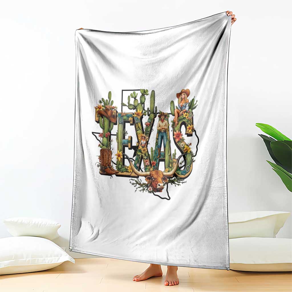 Texas Cowboy And Cowgirl Throw Blanket Vintage Cactus Gift Idea TS12 Print Your Wear