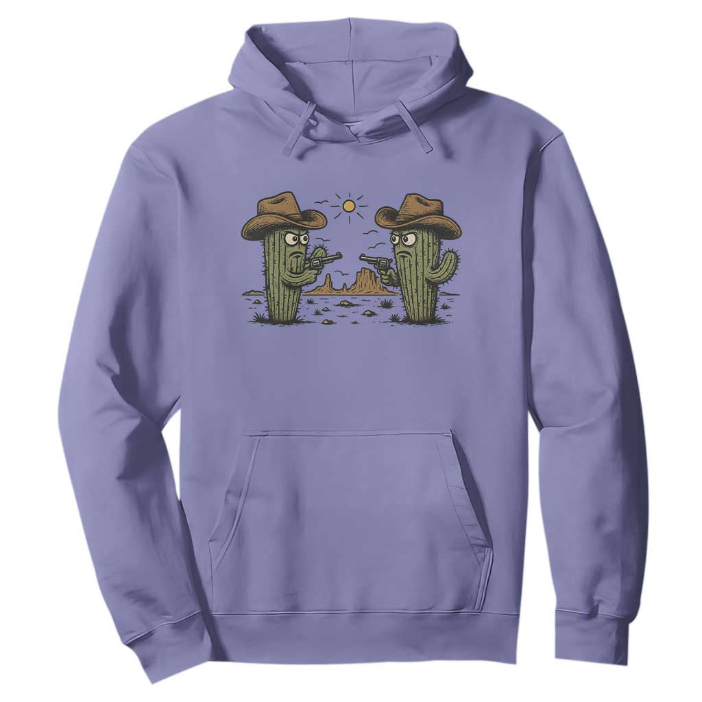 Funny Lone Star Cactus Cowboy Gunfight Gift Hoodie TS12 Violet Print Your Wear