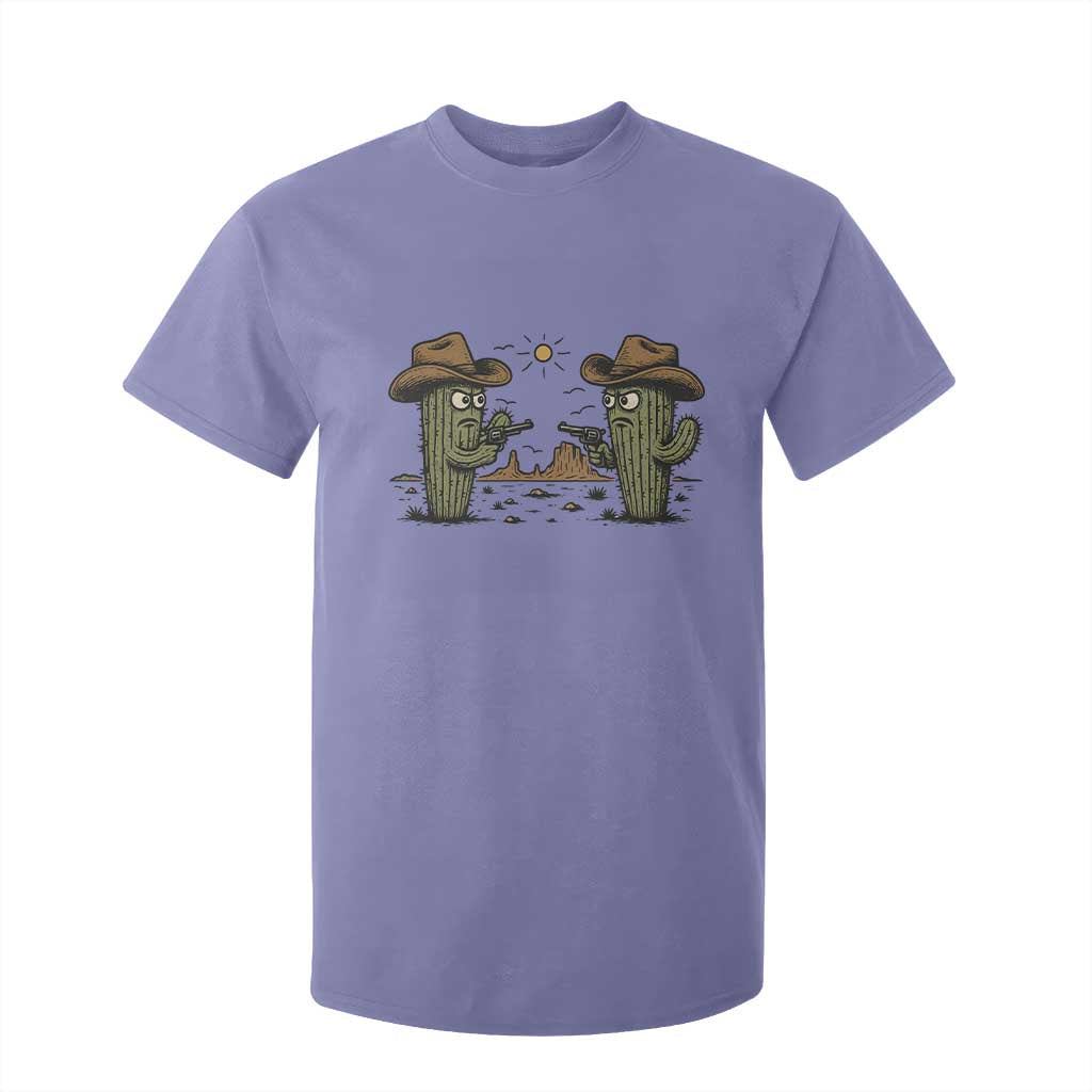 Funny Lone Star Cactus Cowboy Gunfight Gift T Shirt For Kid TS12 Violet Print Your Wear