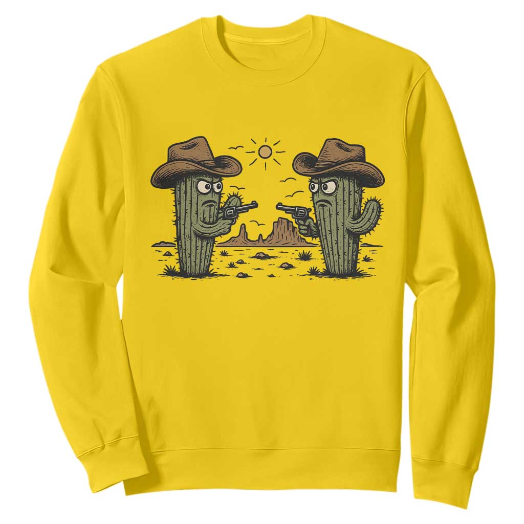 Funny Lone Star Cactus Cowboy Gunfight Gift Sweatshirt TS12 Daisy Print Your Wear