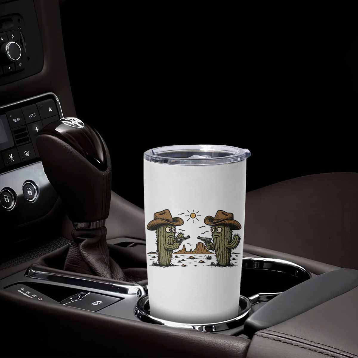 Funny Lone Star Cactus Cowboy Gunfight Gift Tumbler Cup TS12 Print Your Wear