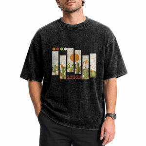 Succulent Plant Lover Gift Washed Cotton T-Shirt Cactus Crew