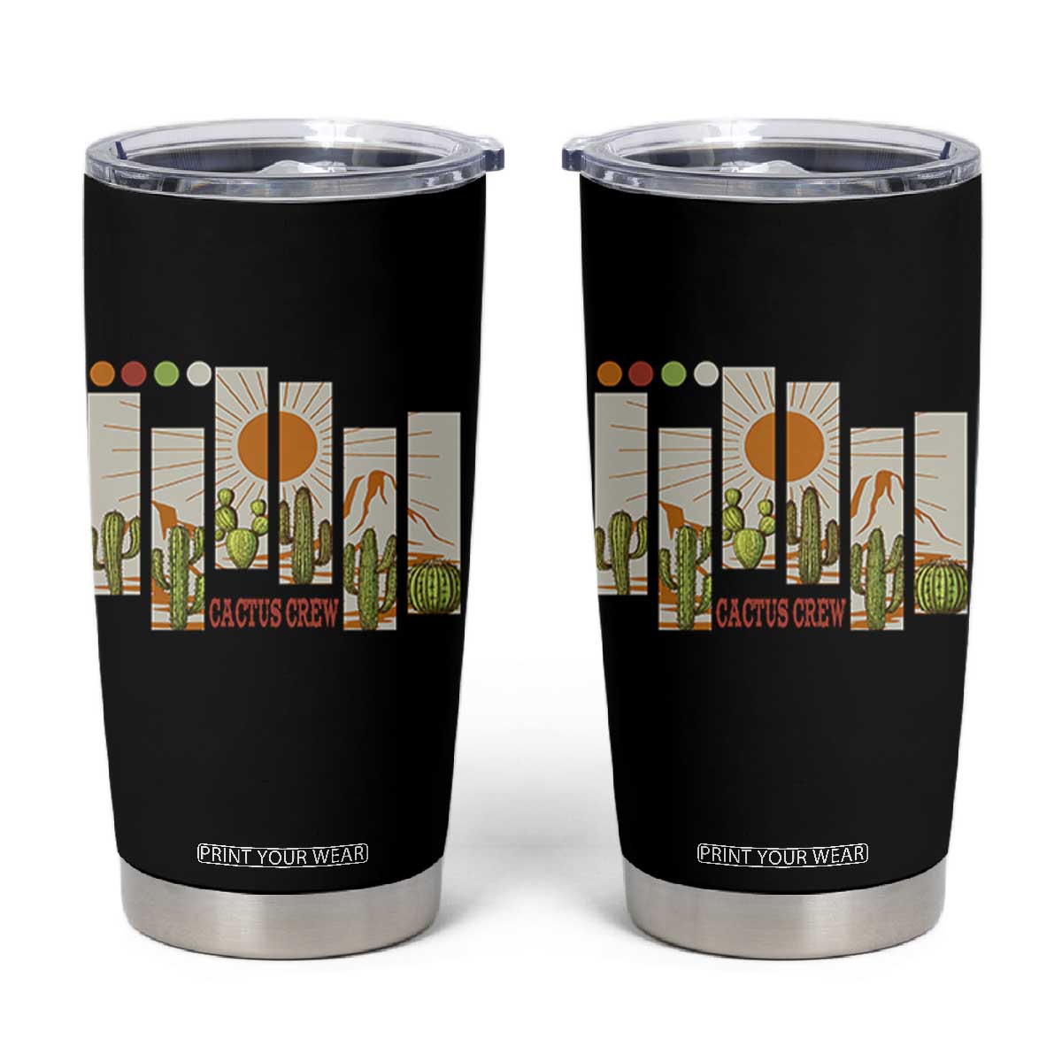 Succulent Plant Lover Gift Tumbler Cup Cactus Crew TS12 Black Print Your Wear
