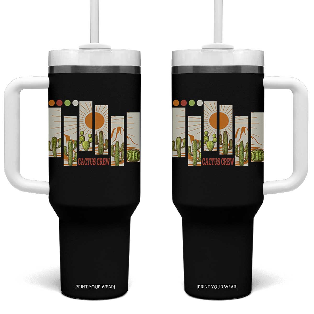 Succulent Plant Lover Gift Tumbler With Handle Cactus Crew TS12 One Size: 40 oz Black Print Your Wear