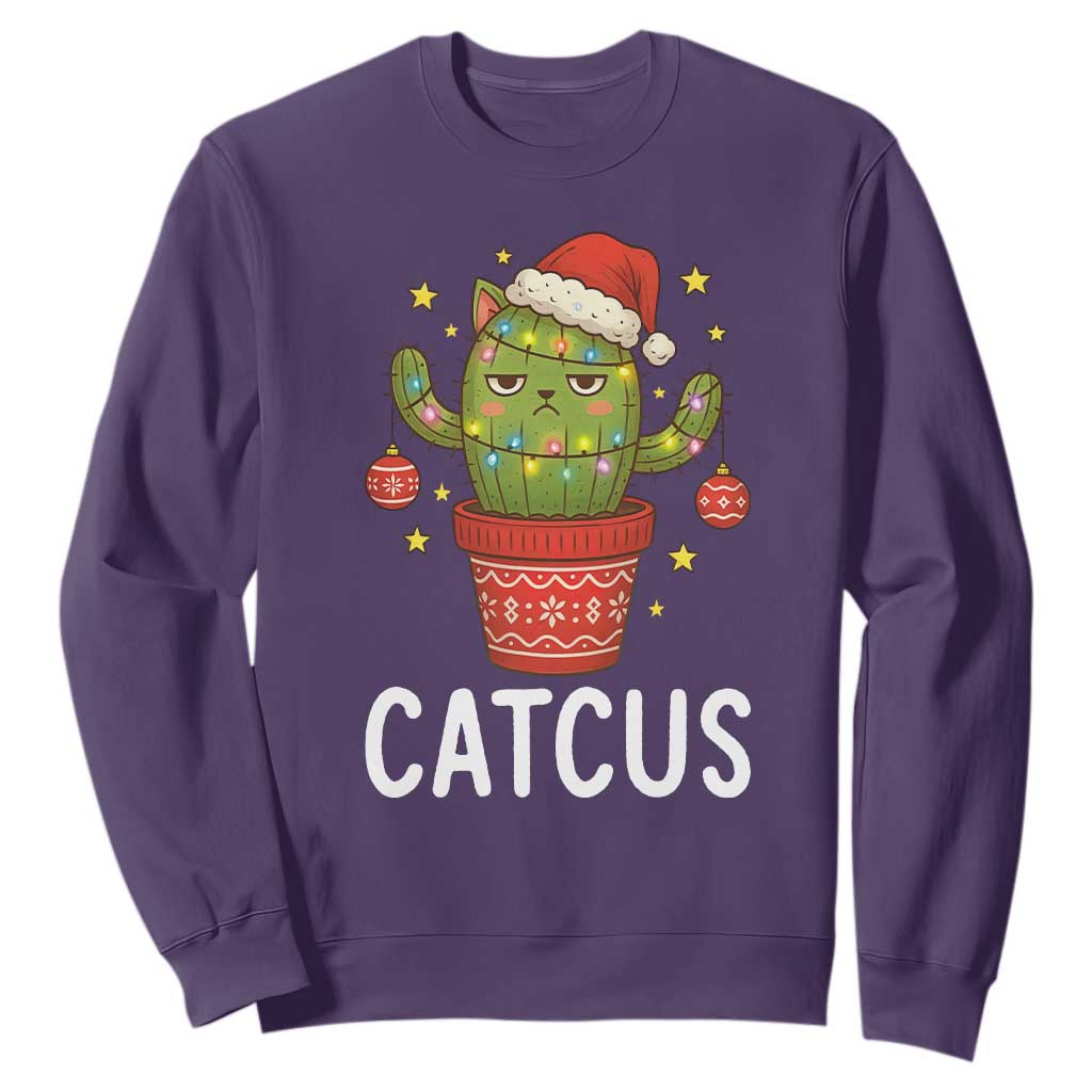 Funny Christmas Catcus Sweatshirt Succulent Lover Gift TS12 Purple Print Your Wear