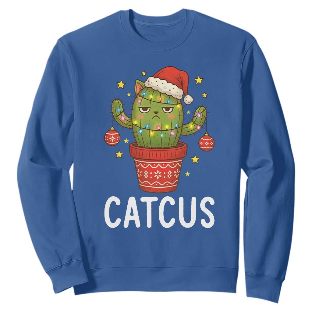 Funny Christmas Catcus Sweatshirt Succulent Lover Gift TS12 Royal Blue Print Your Wear