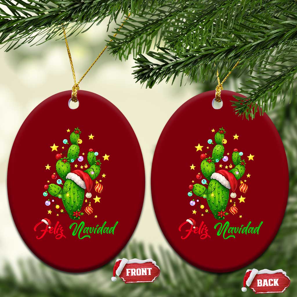 Feliz Navidad Cactus Ceramic Ornament Funny Spanish Xmas Gift TS12 Print Your Wear