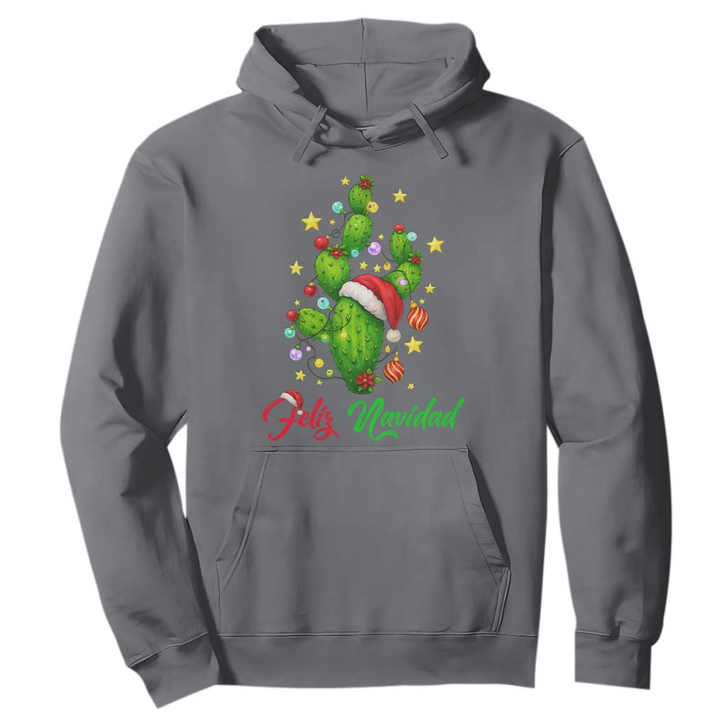 Feliz Navidad Cactus Hoodie Funny Spanish Christmas Gift TS12 Charcoal Print Your Wear