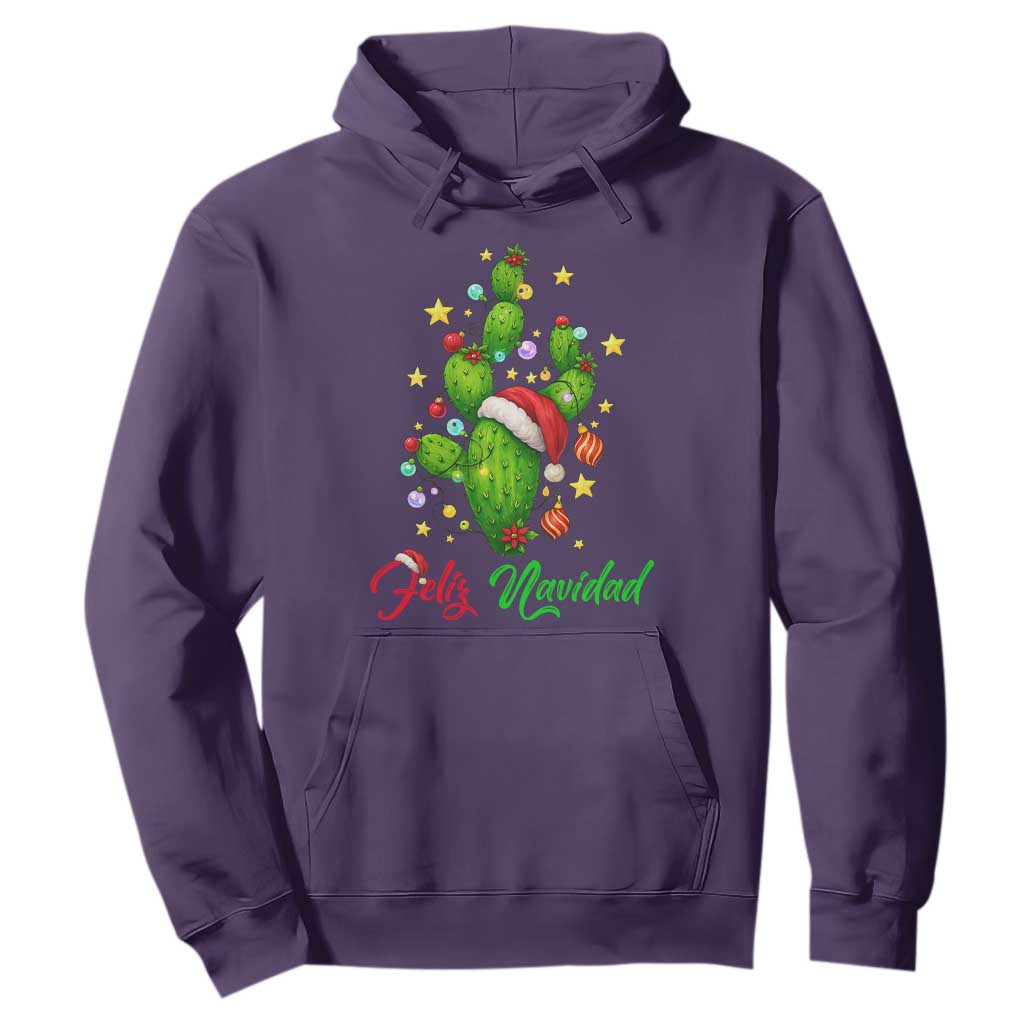 Feliz Navidad Cactus Hoodie Funny Spanish Christmas Gift TS12 Purple Print Your Wear