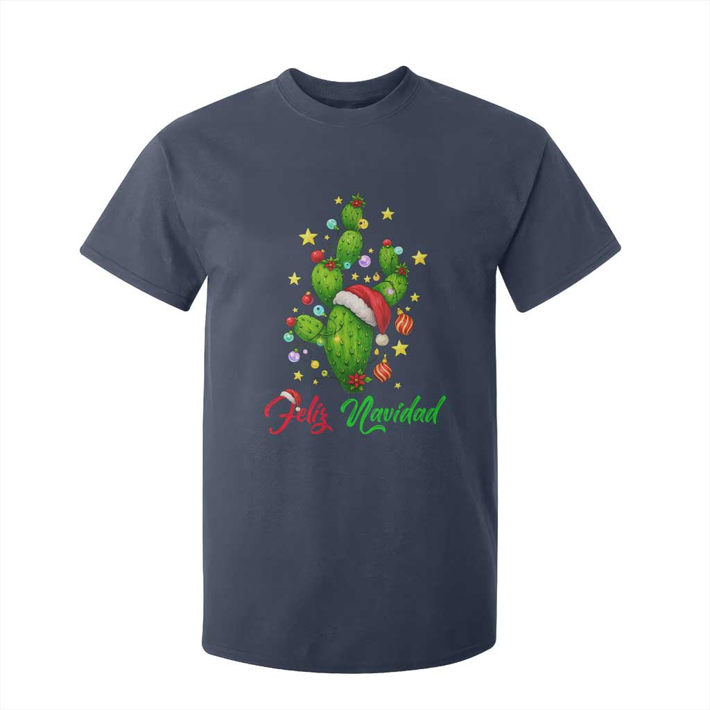 Feliz Navidad Cactus T Shirt For Kid Funny Spanish Christmas Gift TS12 Navy Print Your Wear