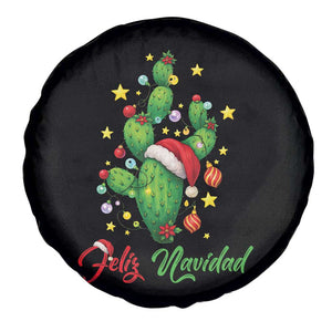 Feliz Navidad Cactus Spare Tire Cover Funny Spanish Christmas Gift TS12 Print Your Wear