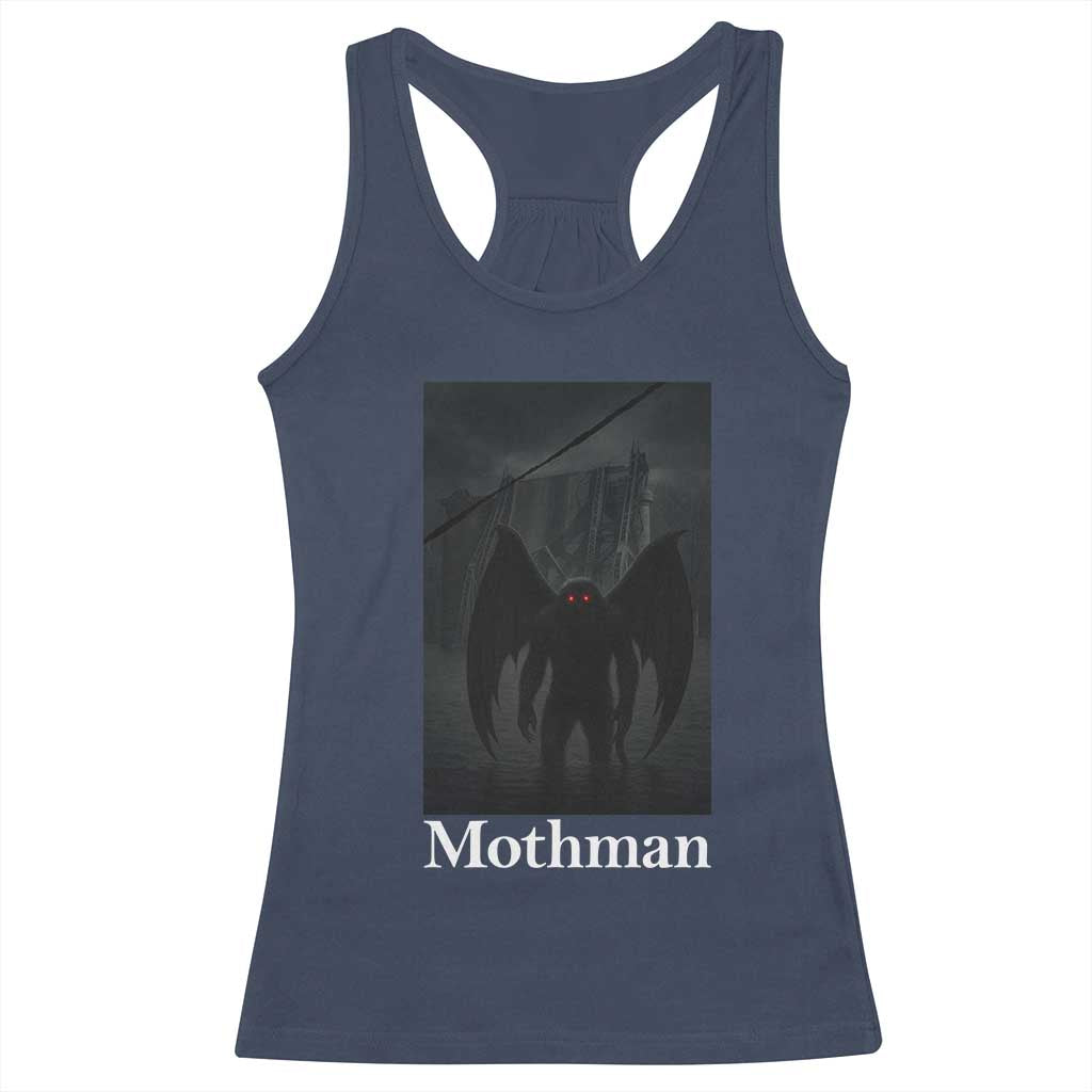 Mothman Racerback Tank Top Folklore Cryptid Gift Silver Bridge West Virginia TS12 Navy Print Your Wear