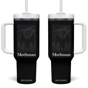 Mothman Tumbler With Handle Folklore Cryptid Gift Silver Bridge West Virginia TS12 One Size: 40 oz Black Print Your Wear