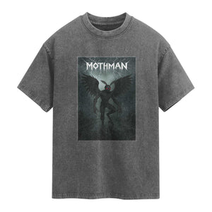Mothman Washed Cotton T-Shirt Folklore Gothic Horror Cryptid Gift