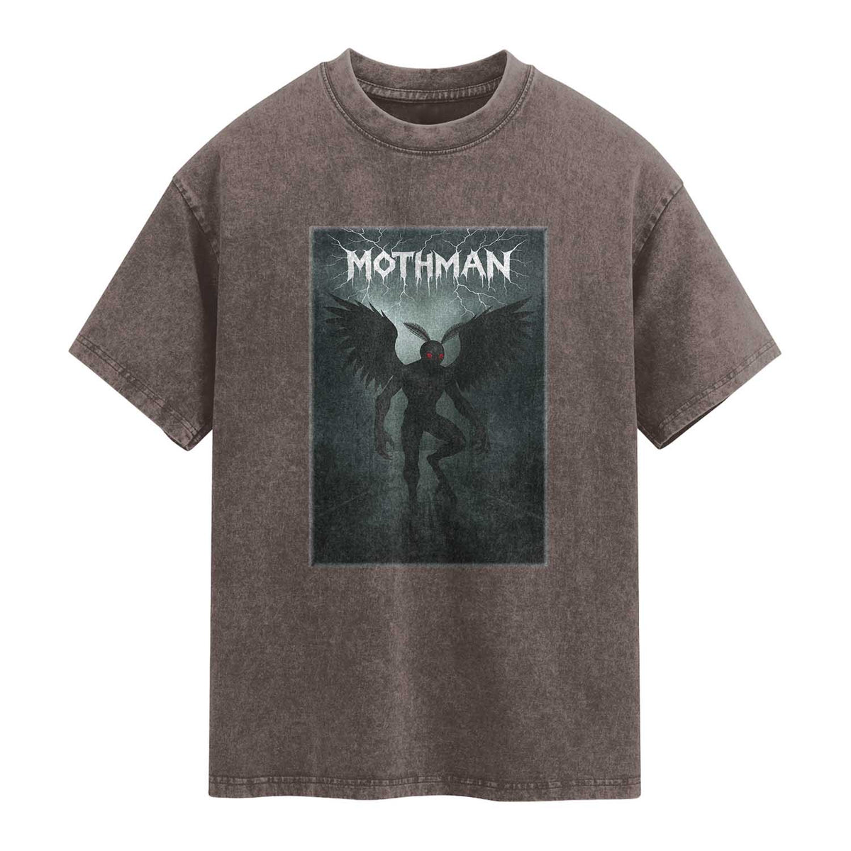 Mothman Washed Cotton T-Shirt Folklore Gothic Horror Cryptid Gift