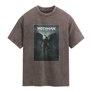 Mothman Washed Cotton T-Shirt Folklore Gothic Horror Cryptid Gift