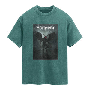 Mothman Washed Cotton T-Shirt Folklore Gothic Horror Cryptid Gift