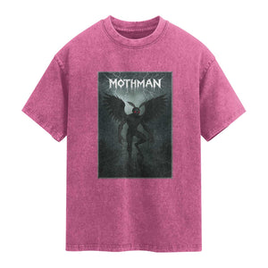 Mothman Washed Cotton T-Shirt Folklore Gothic Horror Cryptid Gift