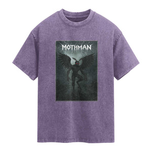 Mothman Washed Cotton T-Shirt Folklore Gothic Horror Cryptid Gift