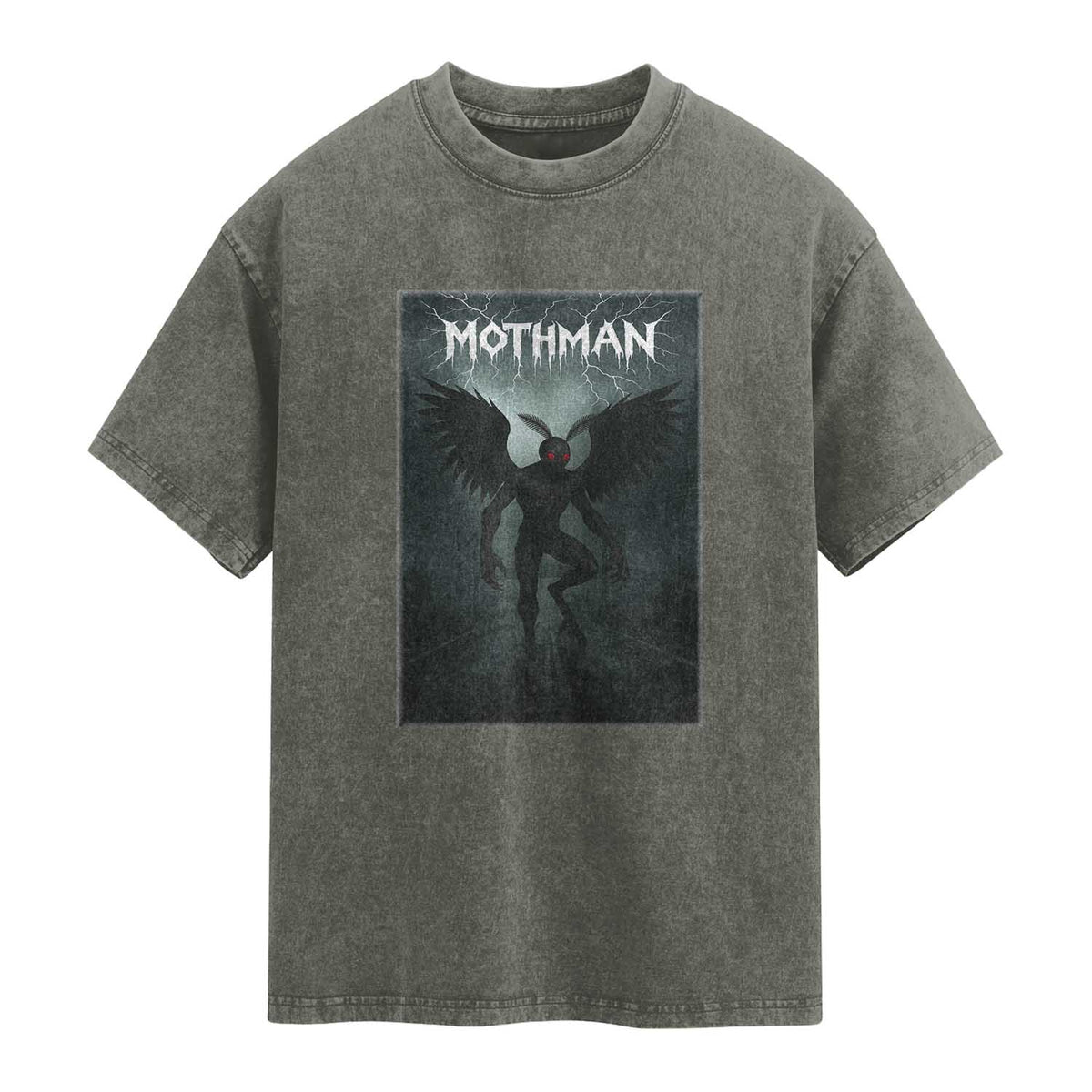 Mothman Washed Cotton T-Shirt Folklore Gothic Horror Cryptid Gift
