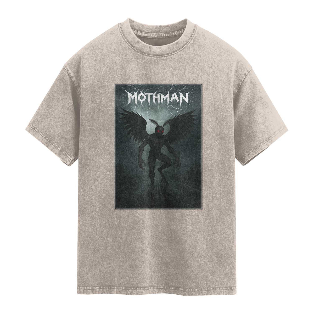 Mothman Washed Cotton T-Shirt Folklore Gothic Horror Cryptid Gift