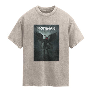 Mothman Washed Cotton T-Shirt Folklore Gothic Horror Cryptid Gift