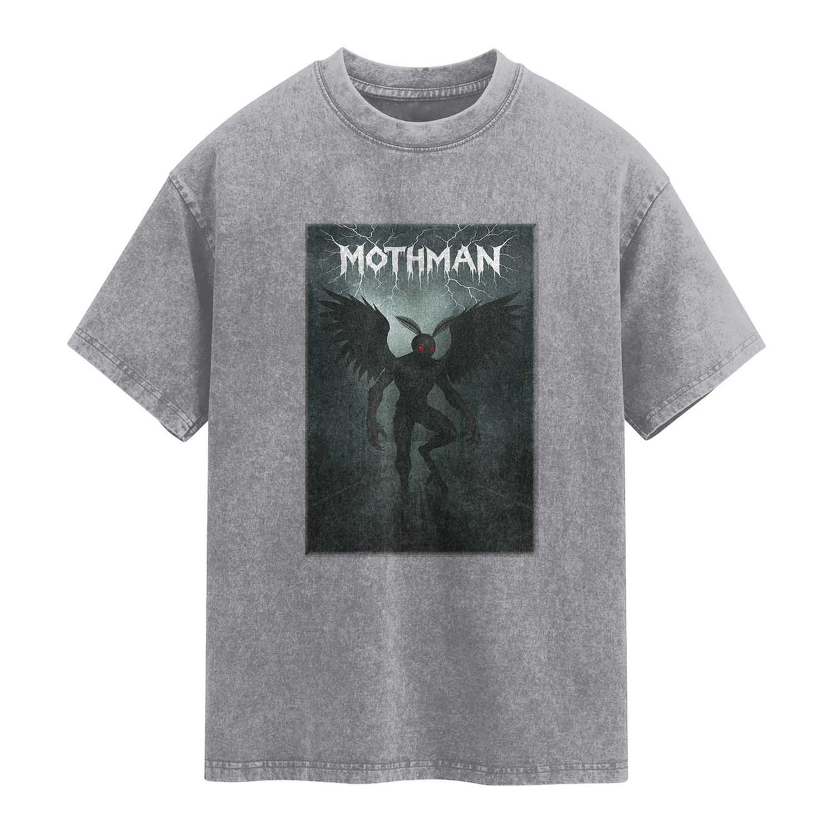 Mothman Washed Cotton T-Shirt Folklore Gothic Horror Cryptid Gift