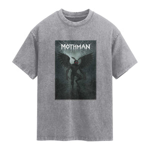 Mothman Washed Cotton T-Shirt Folklore Gothic Horror Cryptid Gift