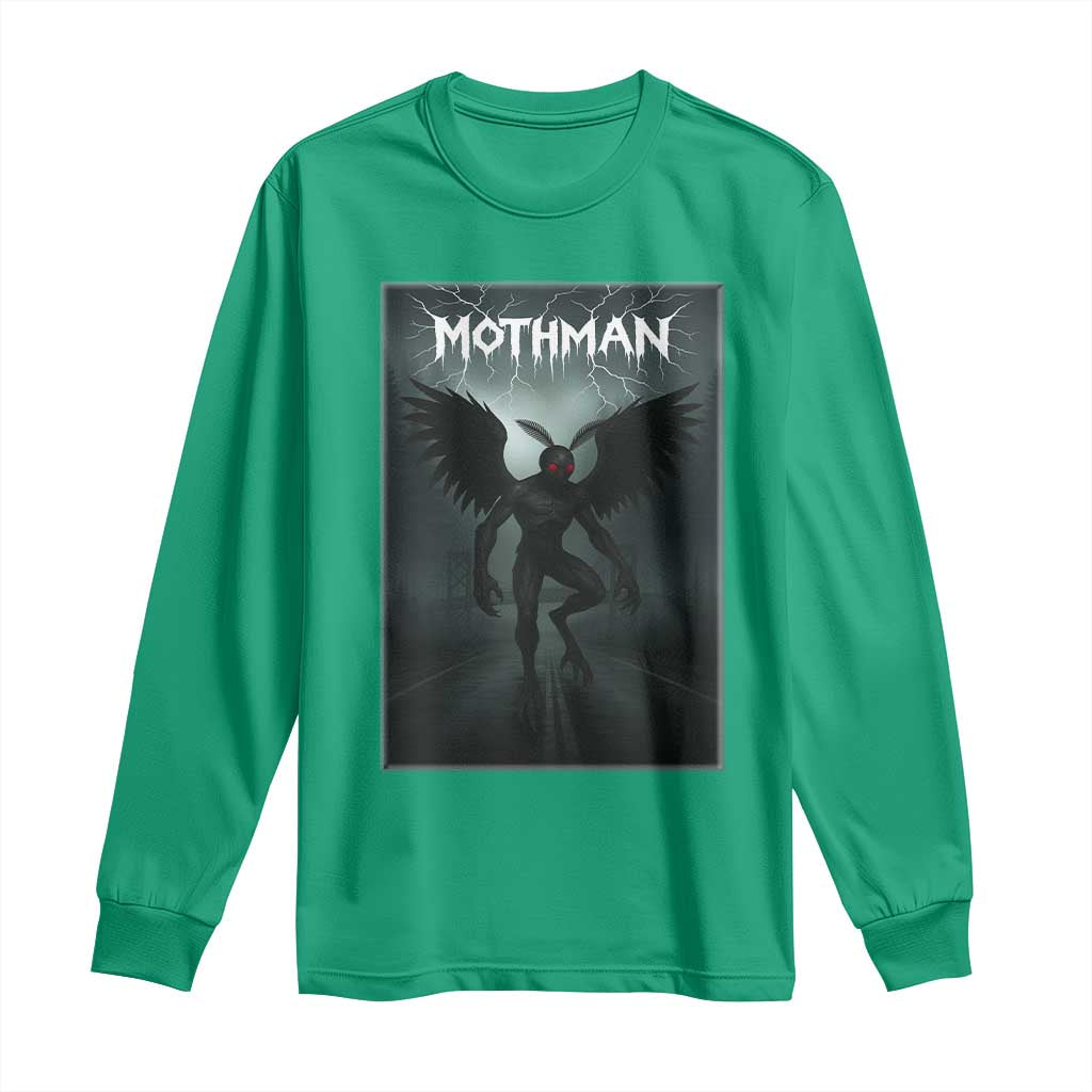 Mothman Long Sleeve Shirt Folklore Gothic Horror Cryptid Gift TS12 Irish Green Print Your Wear