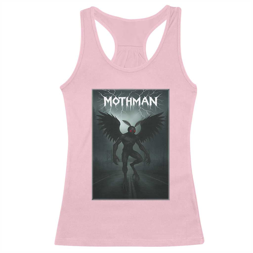Mothman Racerback Tank Top Folklore Gothic Horror Cryptid Gift TS12 Light Pink Print Your Wear